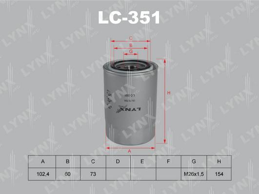 LYNXauto LC-351 - Масляний фільтр avtolavka.club