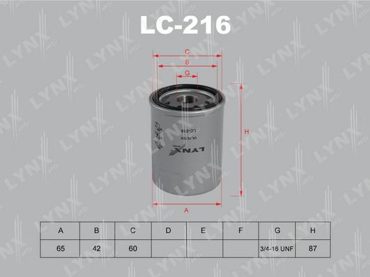 LYNXauto LC-216 - Масляний фільтр avtolavka.club