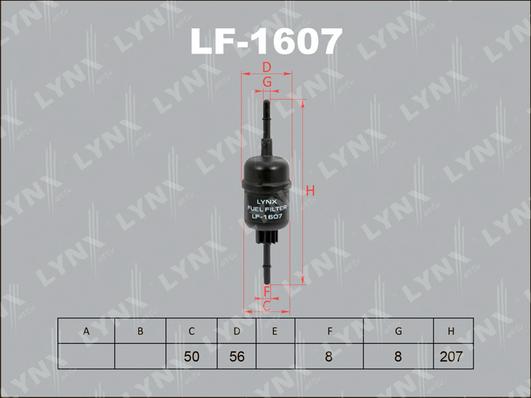 LYNXauto LF-1607 - Паливний фільтр avtolavka.club