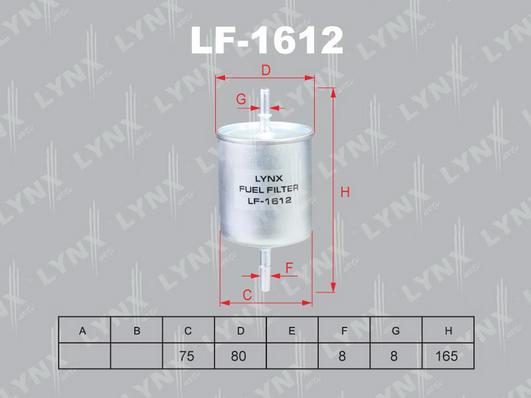 LYNXauto LF-1612 - Паливний фільтр avtolavka.club
