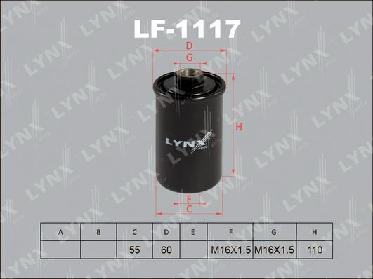 LYNXauto LF-1117 - Паливний фільтр avtolavka.club