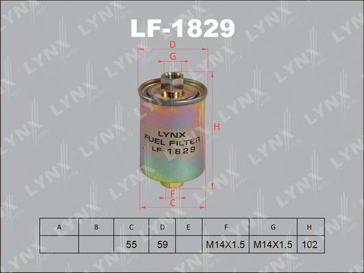 LYNXauto LF-1829 - Паливний фільтр avtolavka.club