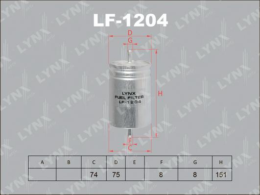 LYNXauto LF-1204 - Паливний фільтр avtolavka.club