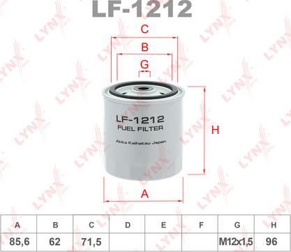 LYNXauto LF-1212 - Паливний фільтр avtolavka.club