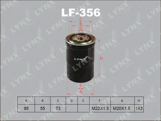 LYNXauto LF-356 - Паливний фільтр avtolavka.club