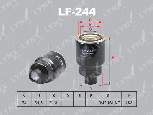 LYNXauto LF-244 - Паливний фільтр avtolavka.club