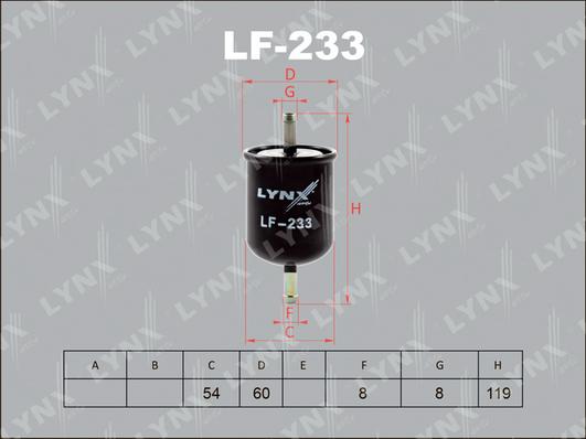 LYNXauto LF-233 - Паливний фільтр avtolavka.club