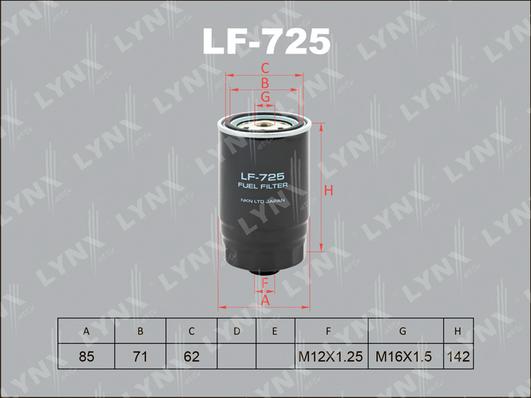 LYNXauto LF-725 - Паливний фільтр avtolavka.club