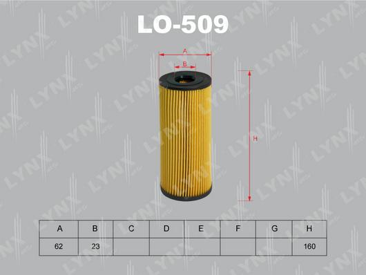 LYNXauto LO-509 - Масляний фільтр avtolavka.club