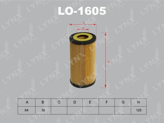 LYNXauto LO-1605 - Масляний фільтр avtolavka.club