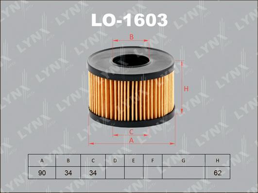 LYNXauto LO-1603 - Масляний фільтр avtolavka.club