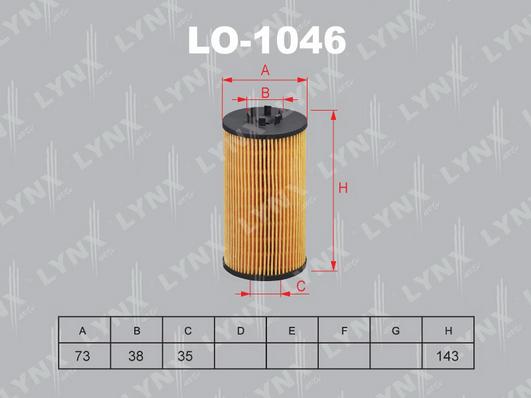 LYNXauto LO-1046 - Масляний фільтр avtolavka.club