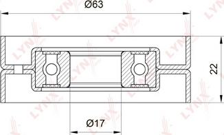 LYNXauto PB-5022 - Паразитний / провідний ролик, поліклиновий ремінь avtolavka.club