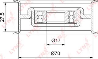 LYNXauto PB-5137 - Паразитний / провідний ролик, поліклиновий ремінь avtolavka.club