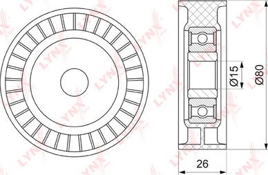 LYNXauto PB-5340 - Паразитний / провідний ролик, поліклиновий ремінь avtolavka.club