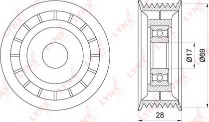 LYNXauto PB-5238 - Паразитний / провідний ролик, поліклиновий ремінь avtolavka.club