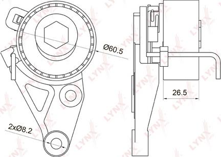 LYNXauto PB-1075 - Натяжна ролик, ремінь ГРМ avtolavka.club