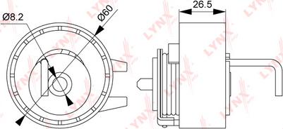 LYNXauto PB-1197 - Натяжна ролик, ремінь ГРМ avtolavka.club