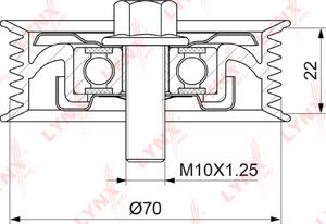 LYNXauto PB-7064 - Паразитний / провідний ролик, поліклиновий ремінь avtolavka.club