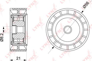 LYNXauto PB-7106 - Паразитний / провідний ролик, поліклиновий ремінь avtolavka.club