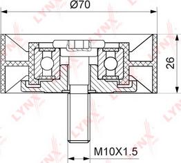 LYNXauto PB-7124 - Паразитний / провідний ролик, поліклиновий ремінь avtolavka.club