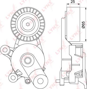 LYNXauto PT-3099 - Натягувач ременя, клинові зуб. avtolavka.club