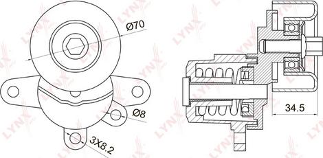 LYNXauto PT-3028 - Натягувач ременя, клинові зуб. avtolavka.club