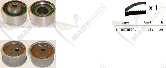 Mabyparts OBK010499 - Комплект ременя ГРМ avtolavka.club