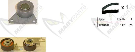 Mabyparts OBK010447 - Комплект ременя ГРМ avtolavka.club