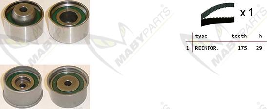 Mabyparts OBK010454 - Комплект ременя ГРМ avtolavka.club