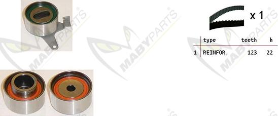 Mabyparts OBK010488 - Комплект ременя ГРМ avtolavka.club