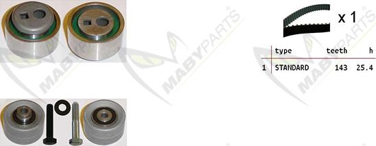 Mabyparts OBK010438 - Комплект ременя ГРМ avtolavka.club