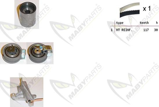 Mabyparts OBK010429 - Комплект ременя ГРМ avtolavka.club