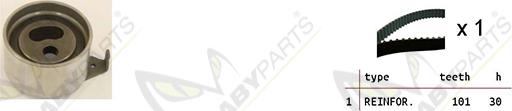 Mabyparts OBK010473 - Комплект ременя ГРМ avtolavka.club