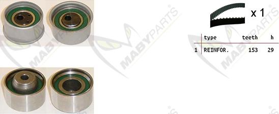 Mabyparts OBK010509 - Комплект ременя ГРМ avtolavka.club