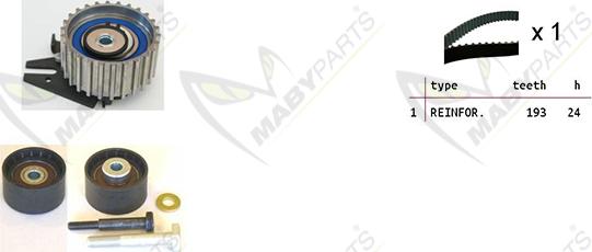 Mabyparts OBK010096 - Комплект ременя ГРМ avtolavka.club