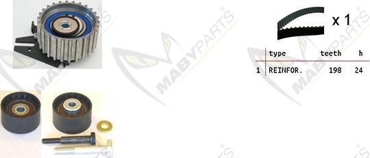 Mabyparts OBK010098 - Комплект ременя ГРМ avtolavka.club