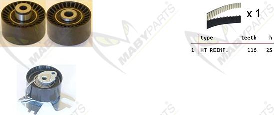 Mabyparts OBK010093 - Комплект ременя ГРМ avtolavka.club