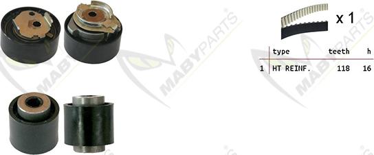 Mabyparts OBK010056 - Комплект ременя ГРМ avtolavka.club