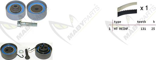 Mabyparts OBK010057 - Комплект ременя ГРМ avtolavka.club