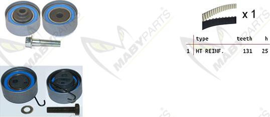 Mabyparts OBK010069 - Комплект ременя ГРМ avtolavka.club