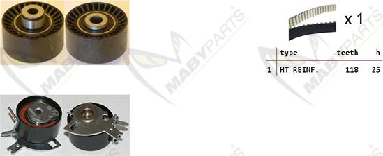 Mabyparts OBK010089 - Комплект ременя ГРМ avtolavka.club