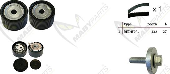 Mabyparts OBK010086 - Комплект ременя ГРМ avtolavka.club