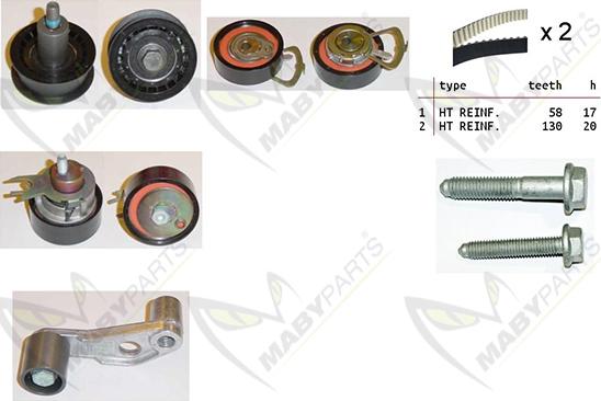 Mabyparts OBK010080 - Комплект ременя ГРМ avtolavka.club