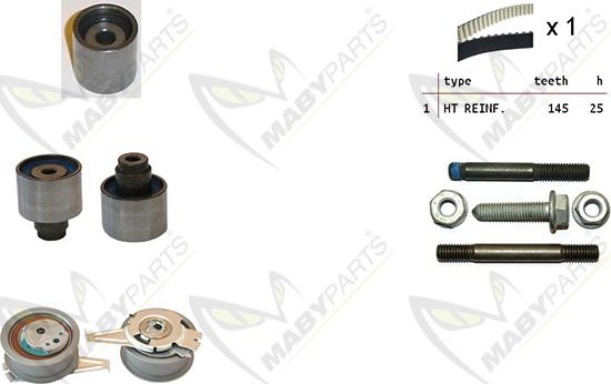 Mabyparts OBK010088 - Комплект ременя ГРМ avtolavka.club