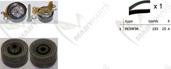 Mabyparts OBK010146 - Комплект ременя ГРМ avtolavka.club