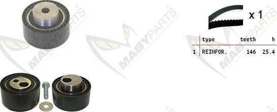 Mabyparts OBK010142 - Комплект ременя ГРМ avtolavka.club