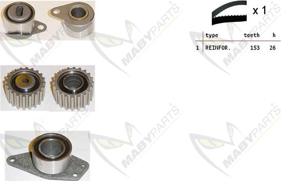 Mabyparts OBK010164 - Комплект ременя ГРМ avtolavka.club