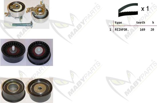 Mabyparts OBK010163 - Комплект ременя ГРМ avtolavka.club