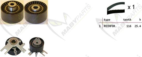 Mabyparts OBK010108 - Комплект ременя ГРМ avtolavka.club